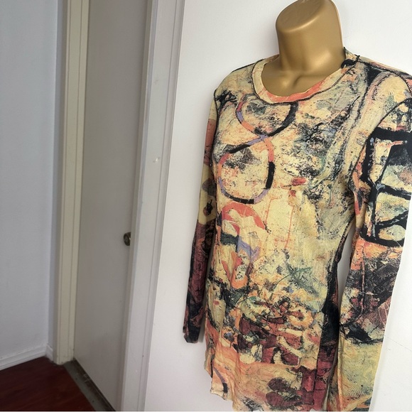 Cosabella Multicolored Artsy 90’s/Y2K Inspired Retro  Mesh Long Sleeve Top L/Xl? - Picture 3 of 14